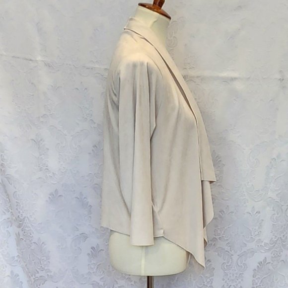 Ruby Ribbon Cream Suedette Crop Jacket #1555 - Picture 3 of 11